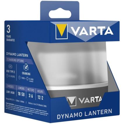 Varta 17670101111 - LED Ricaricabile chiaro DYNAMO LANTERN LED/5V IP54