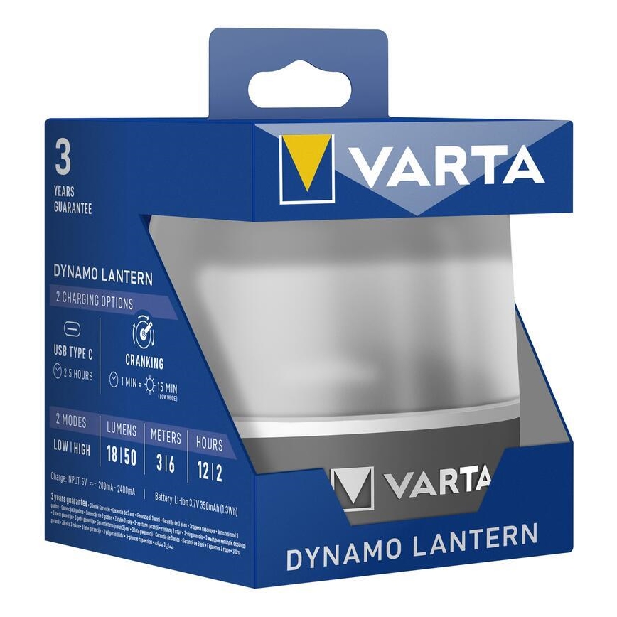 Varta 17670101111 - LED Ricaricabile chiaro DYNAMO LANTERN LED/5V IP54