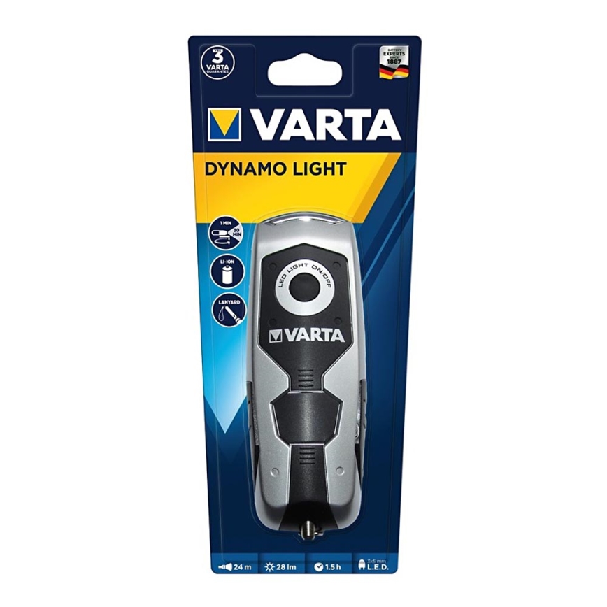 Varta 17680101401 - Torcia LED ricaricabile DYNAMO LIGHT LED/120mAh IPX4