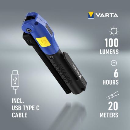 Varta 18649101401 - Lampe torche rechargeable WORK FLEX F20R LED/5V IP54