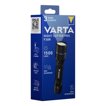 Varta 18921101111 - Lampe torche rechargeable NIGHT CUTTER PRO F30R LED/USB IP67