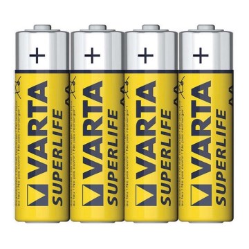 Varta 2006 - confezione da 4 pile zinco-carbone SUPERLIFE AA 1,5V SUPERLIFE