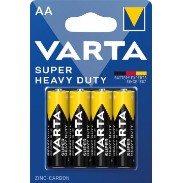 Varta 2006 - lot de 4 piles zinc-carbone SUPER HEAVY DUTY AA 1,5 V