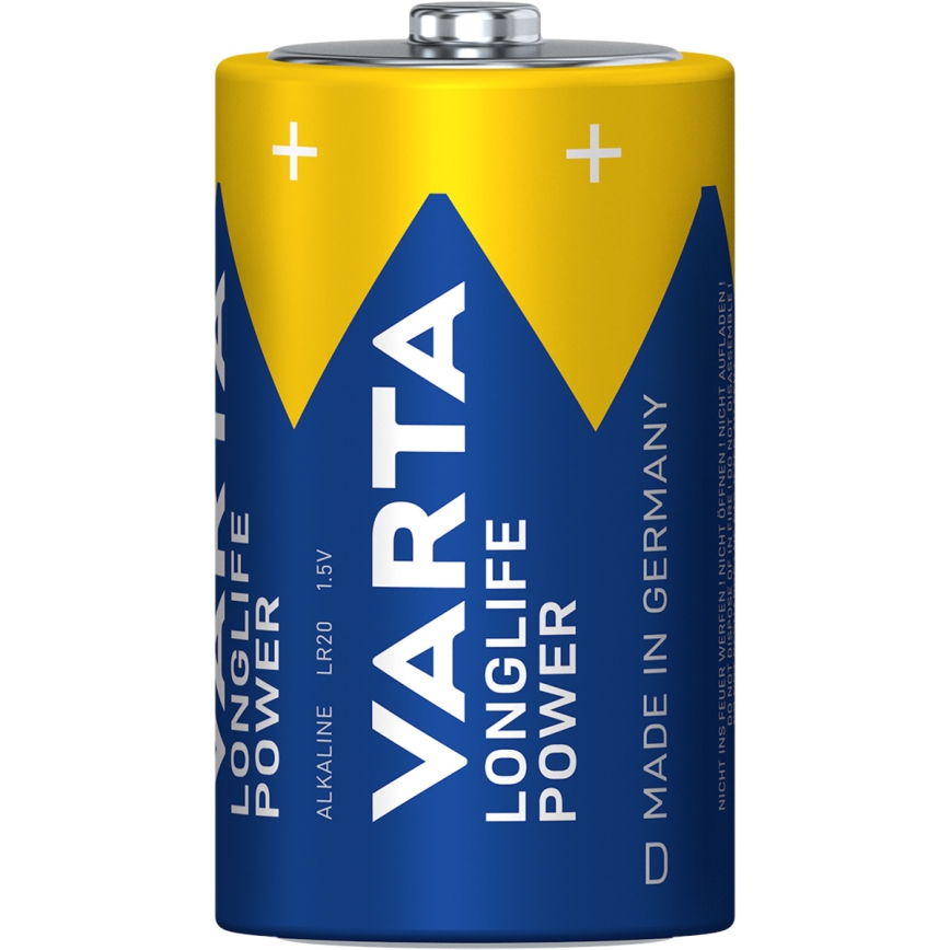 Varta 4920121422 - 2 Stück Alkaline-Batterien LONGLIFE POWER LR20/D 1,5V
