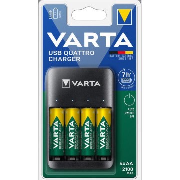 Varta 57652101451 - Caricabatterie 4xAA/AAA 2100mAh 5V