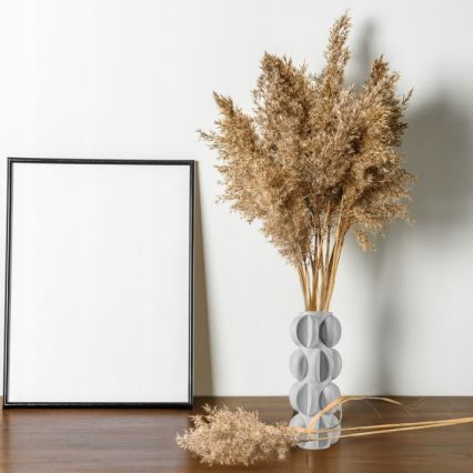 Vase 37 x 19 cm en résine, blanc mat