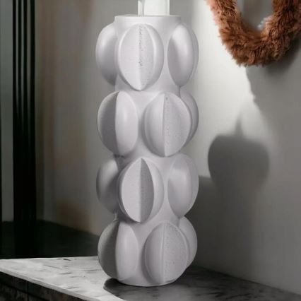 Vase 37 x 19 cm en résine, blanc mat