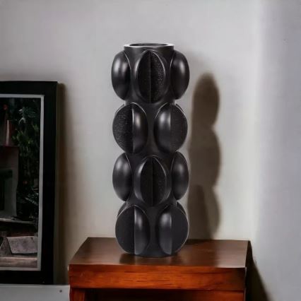 Vase 37x15 cm Harz/matt schwarz