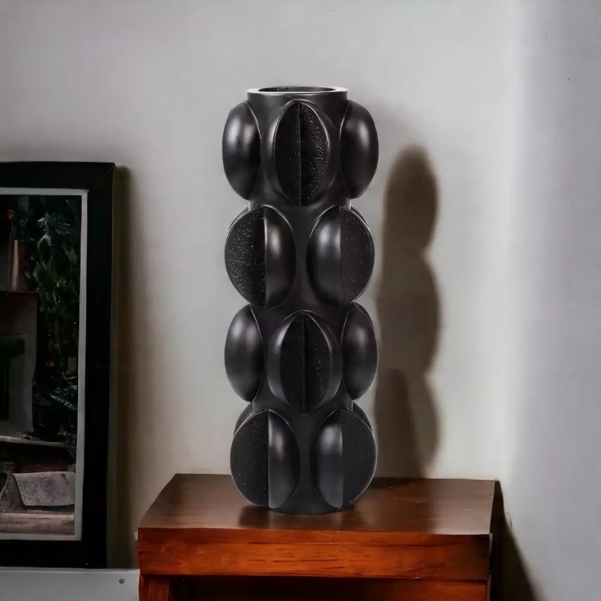 Vase 37x15 cm Harz/matt schwarz