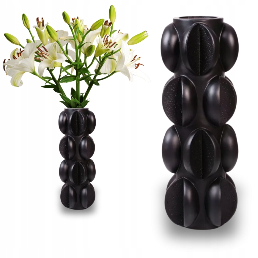 Vase 37x15 cm Harz/matt schwarz