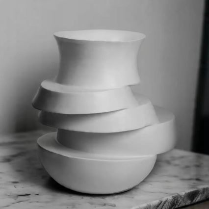 Vase 38x33x36 cm résine/blanc