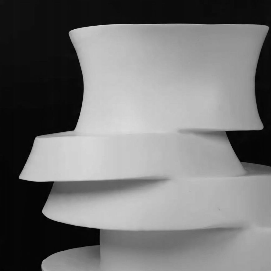 Vase 38x33x36 cm résine/blanc