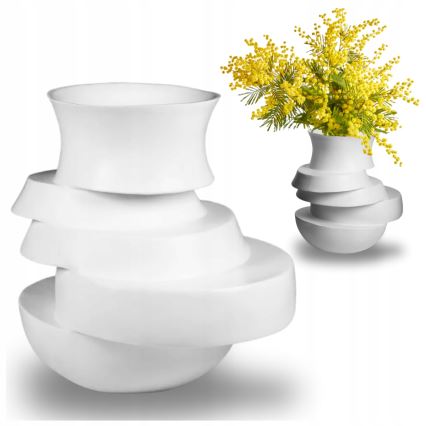 Vase 38x33x36 cm résine/blanc