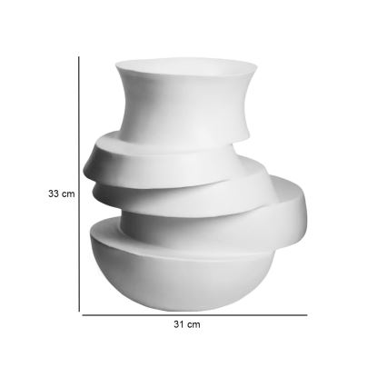 Vase 38x33x36 cm résine/blanc