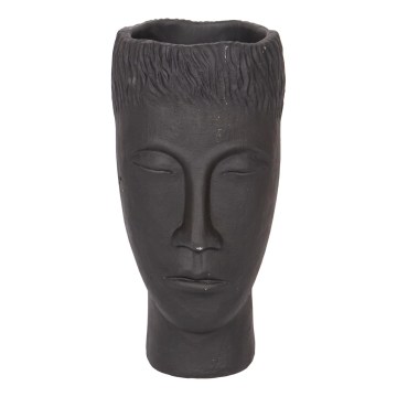 Vase décoratif 25x14x12,5 cm noir/ciment