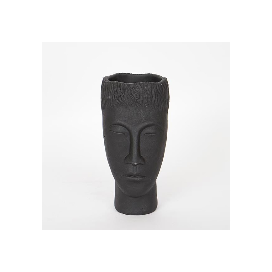 Vase décoratif 25x14x12,5 cm noir/ciment