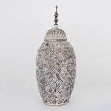 Vase en céramique 47x20,5x15,5 cm gris
