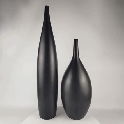 Vase en céramique 70 cm, noir mat