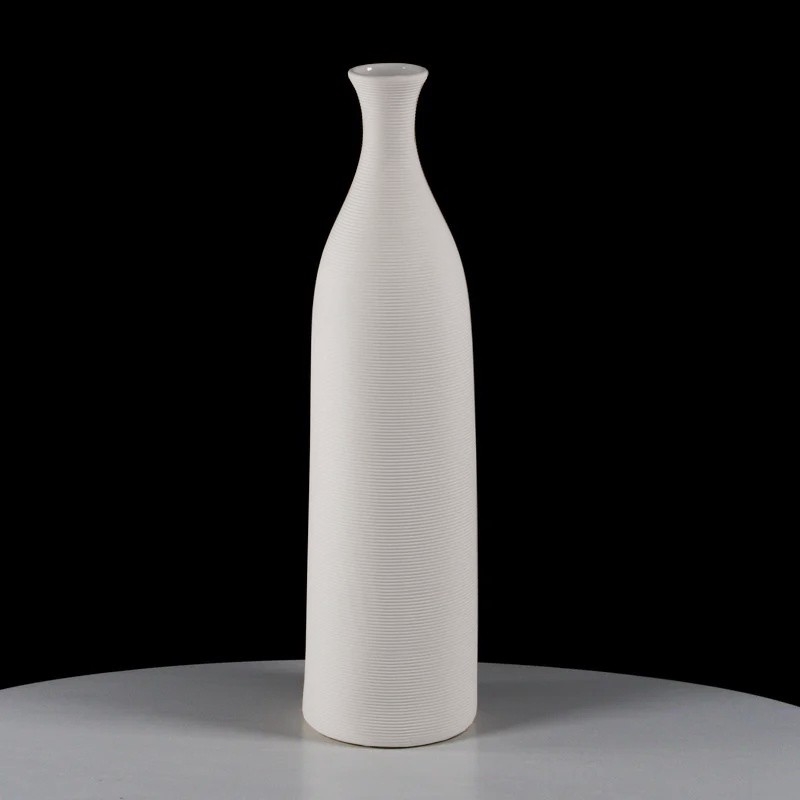 Vase en céramique blanc de 46 cm