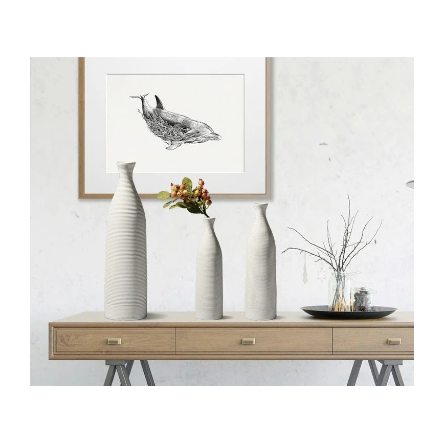 Vase en céramique blanc de 46 cm