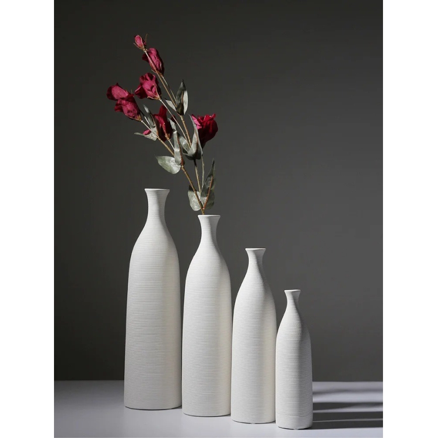 Vase en céramique blanc de 46 cm