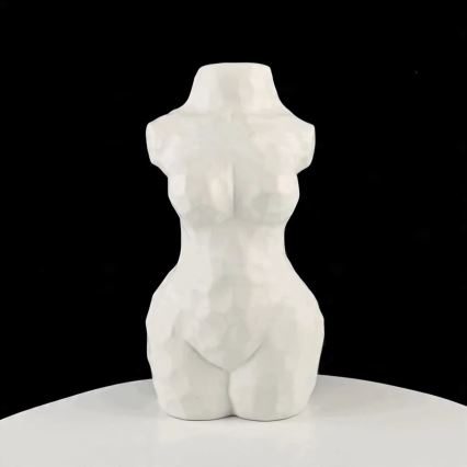 Vase en céramique blanc H 30 cm