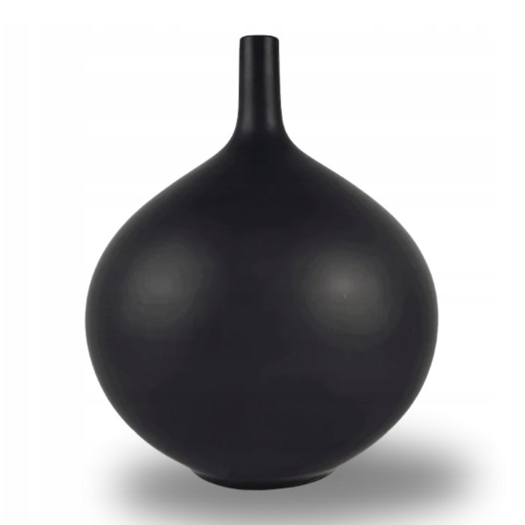 Vase en céramique noir mat de 24 cm