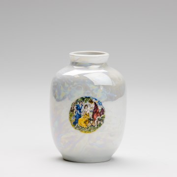 Vase en porcelaine 12,5x9 cm blanc nacré grâces