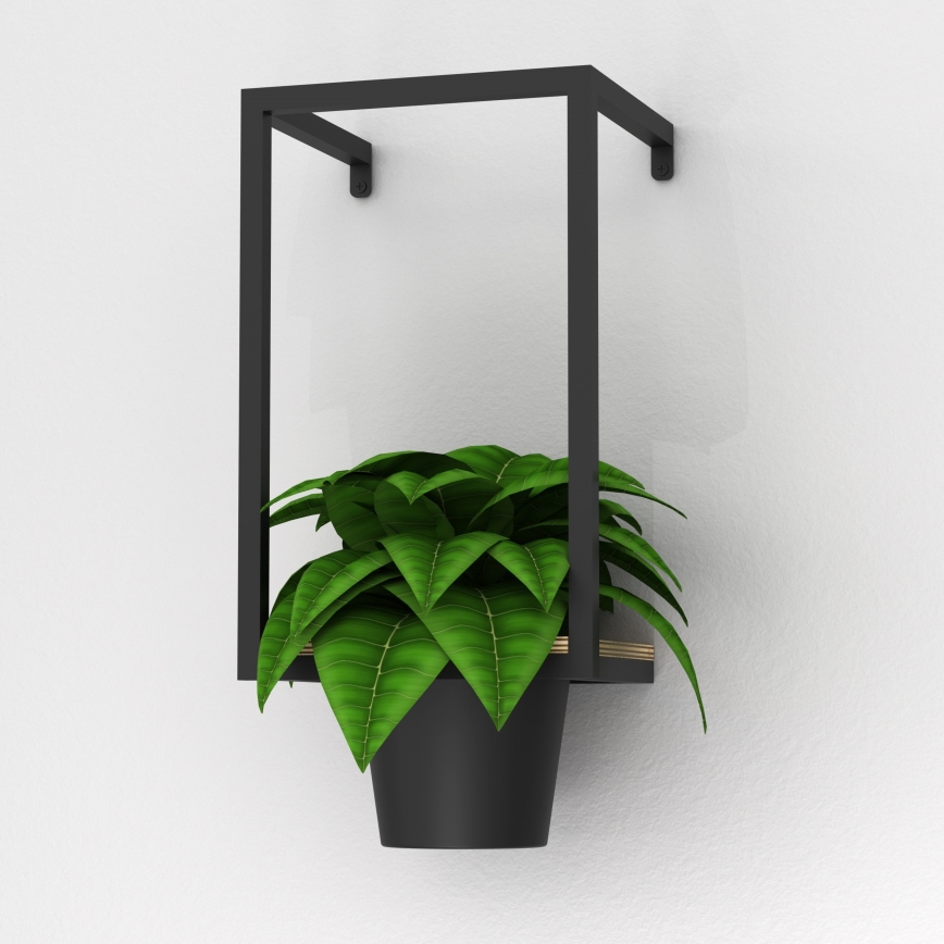 Vaso da fiori da parete 38x18 cm nero