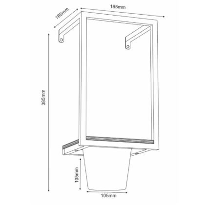 Vaso da fiori da parete 38x18 cm oro