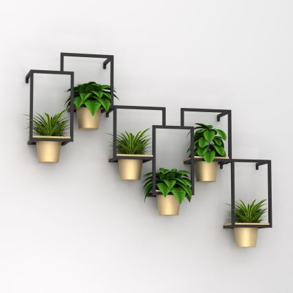 Vaso da fiori da parete 46x36cm oro