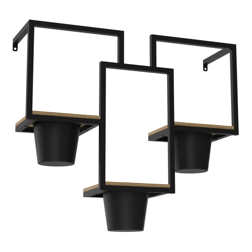 Vaso da fiori da parete 46x53 cm nero