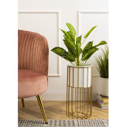Vaso da fiori in metallo LOFT 42x20 cm oro/bianco