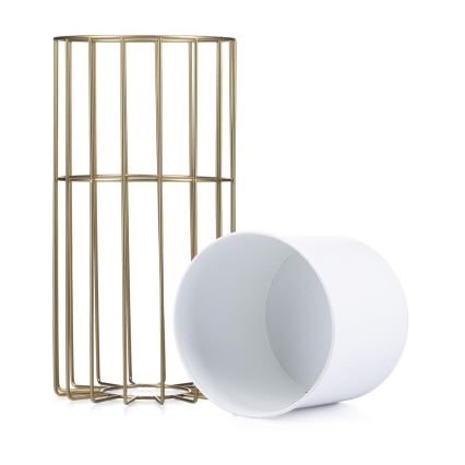 Vaso da fiori in metallo LOFT 42x20 cm oro/bianco