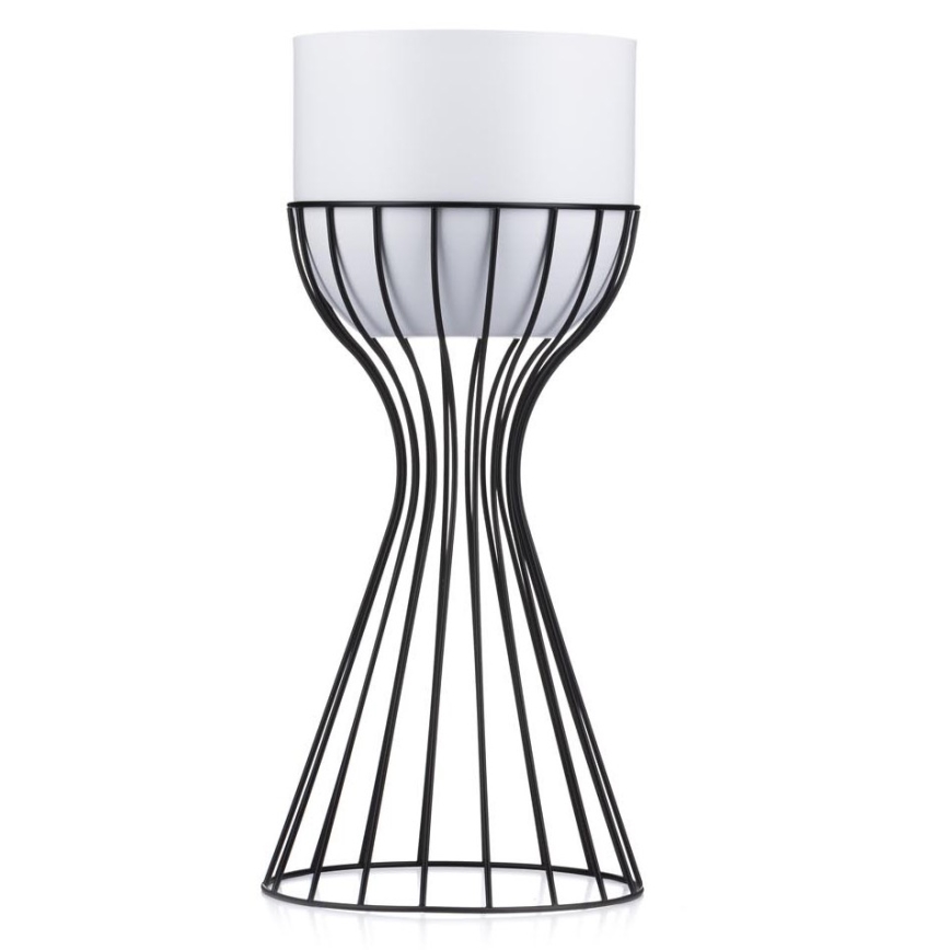 Vaso da fiori in metallo LOFT 46x20 cm nero/bianco