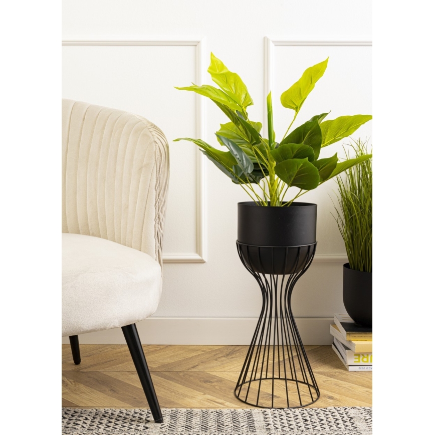 Vaso da fiori in metallo LOFT 46x20 cm nero
