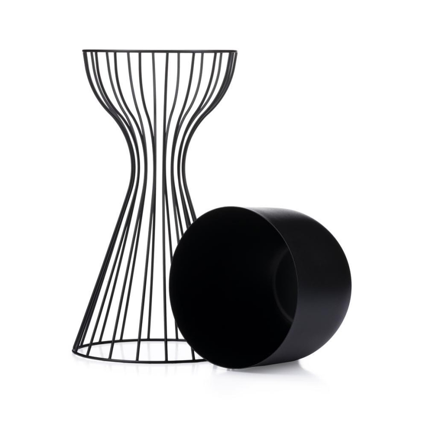 Vaso da fiori in metallo LOFT 46x20 cm nero