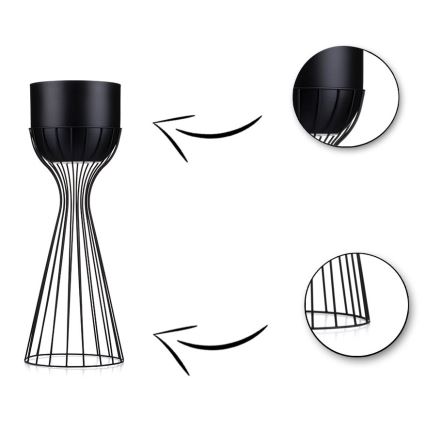 Vaso da fiori in metallo LOFT 46x20 cm nero