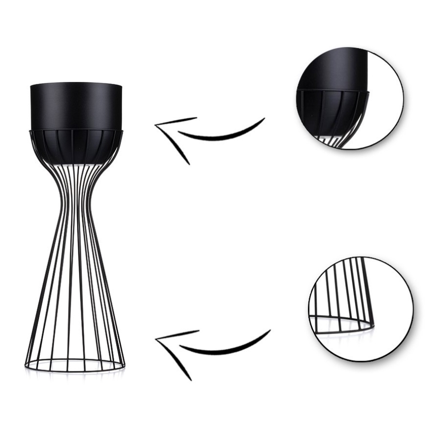 Vaso da fiori in metallo LOFT 46x20 cm nero