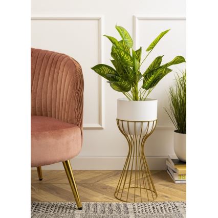 Vaso da fiori in metallo LOFT 46x20 cm oro/bianco