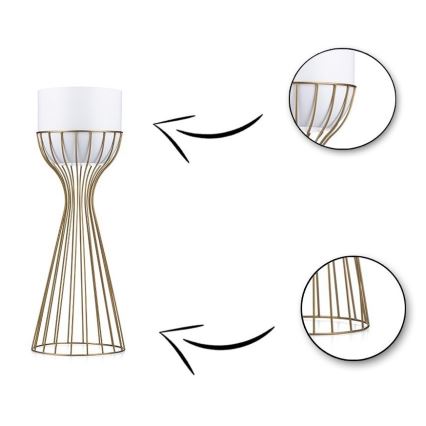 Vaso da fiori in metallo LOFT 46x20 cm oro/bianco