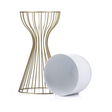 Vaso da fiori in metallo LOFT 46x20 cm oro/bianco