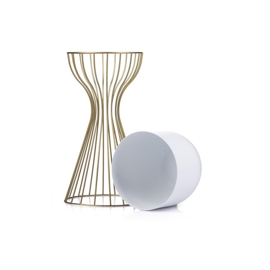 Vaso da fiori in metallo LOFT 46x20 cm oro/bianco