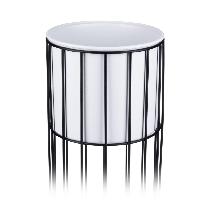 Vaso da fiori in metallo LOFT 55x20 cm nero/bianco