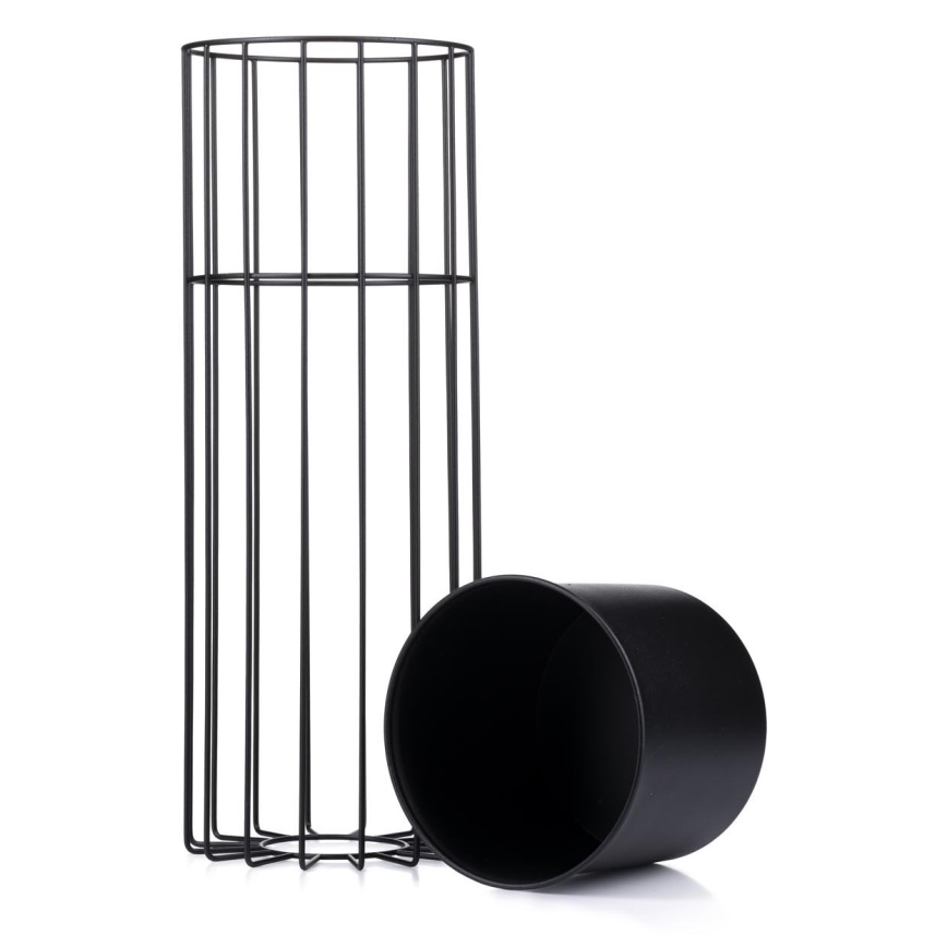 Vaso da fiori in metallo LOFT 55x20 cm nero