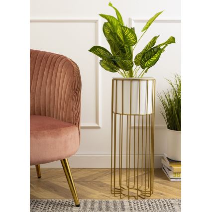Vaso da fiori in metallo LOFT 55x20 cm oro/bianco