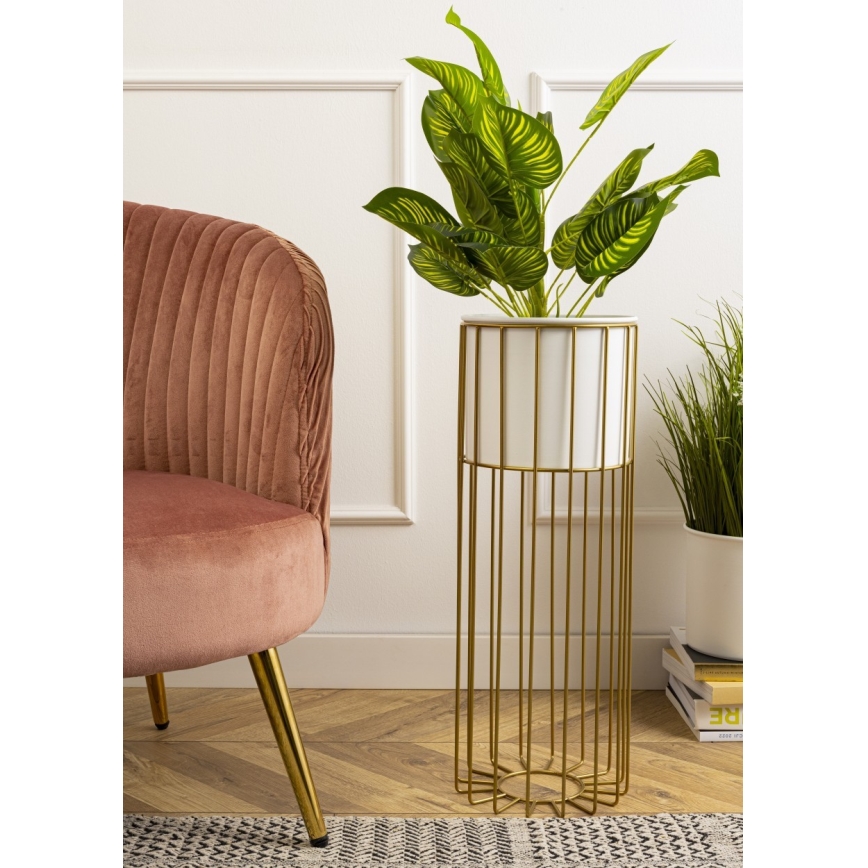 Vaso da fiori in metallo LOFT 55x20 cm oro/bianco