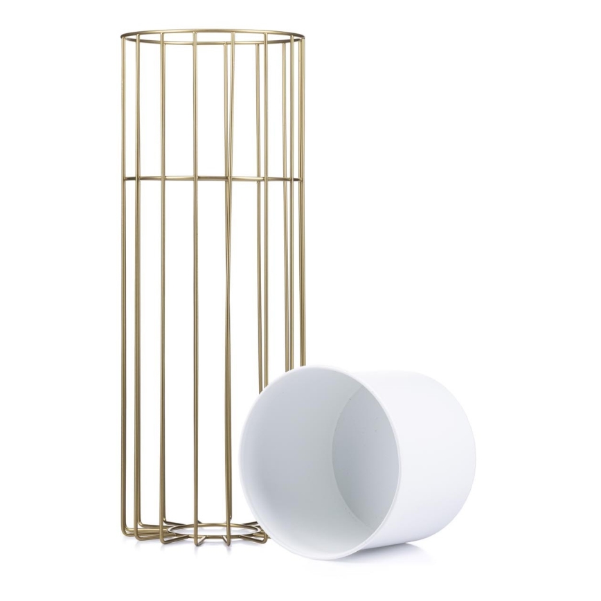 Vaso da fiori in metallo LOFT 55x20 cm oro/bianco