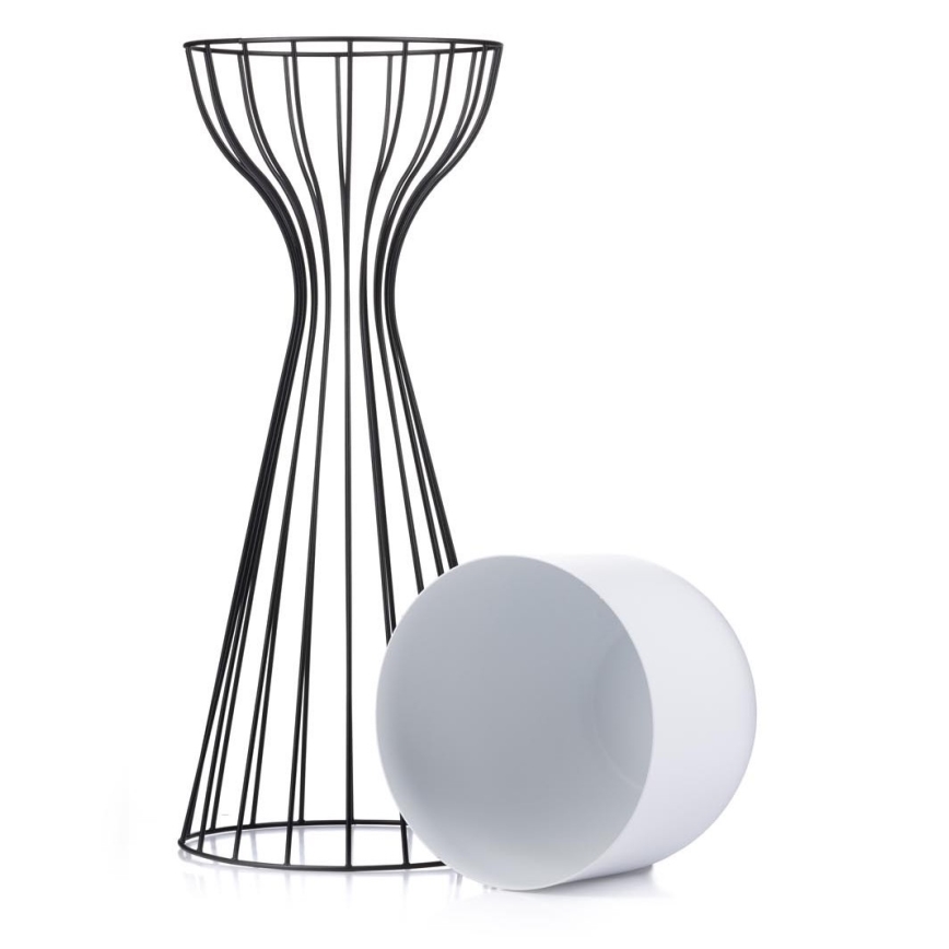 Vaso da fiori in metallo LOFT 56x20 cm nero/bianco