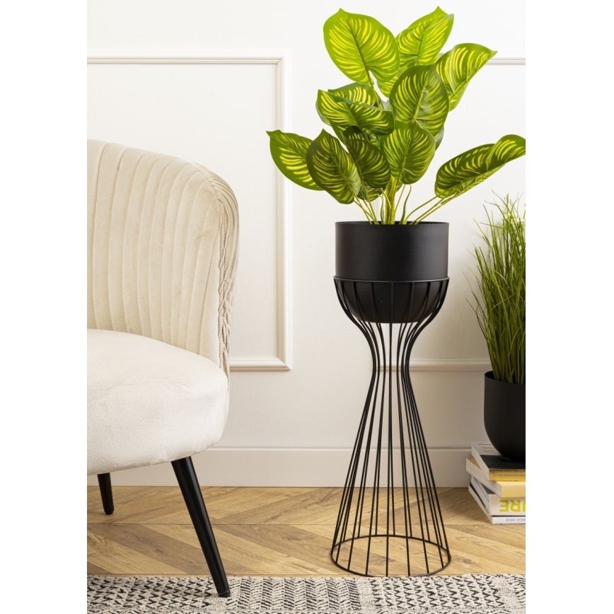 Vaso da fiori in metallo LOFT 56x20 cm nero